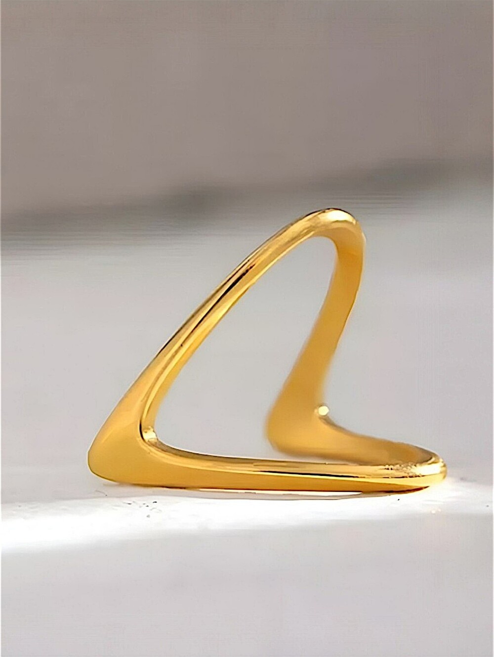 ▪️18k gold plated V shaped statement ring; NWOT